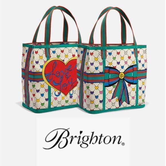 Brighton Holiday Christmas Love & Joy Canvas Tote - Picture 1 of 15